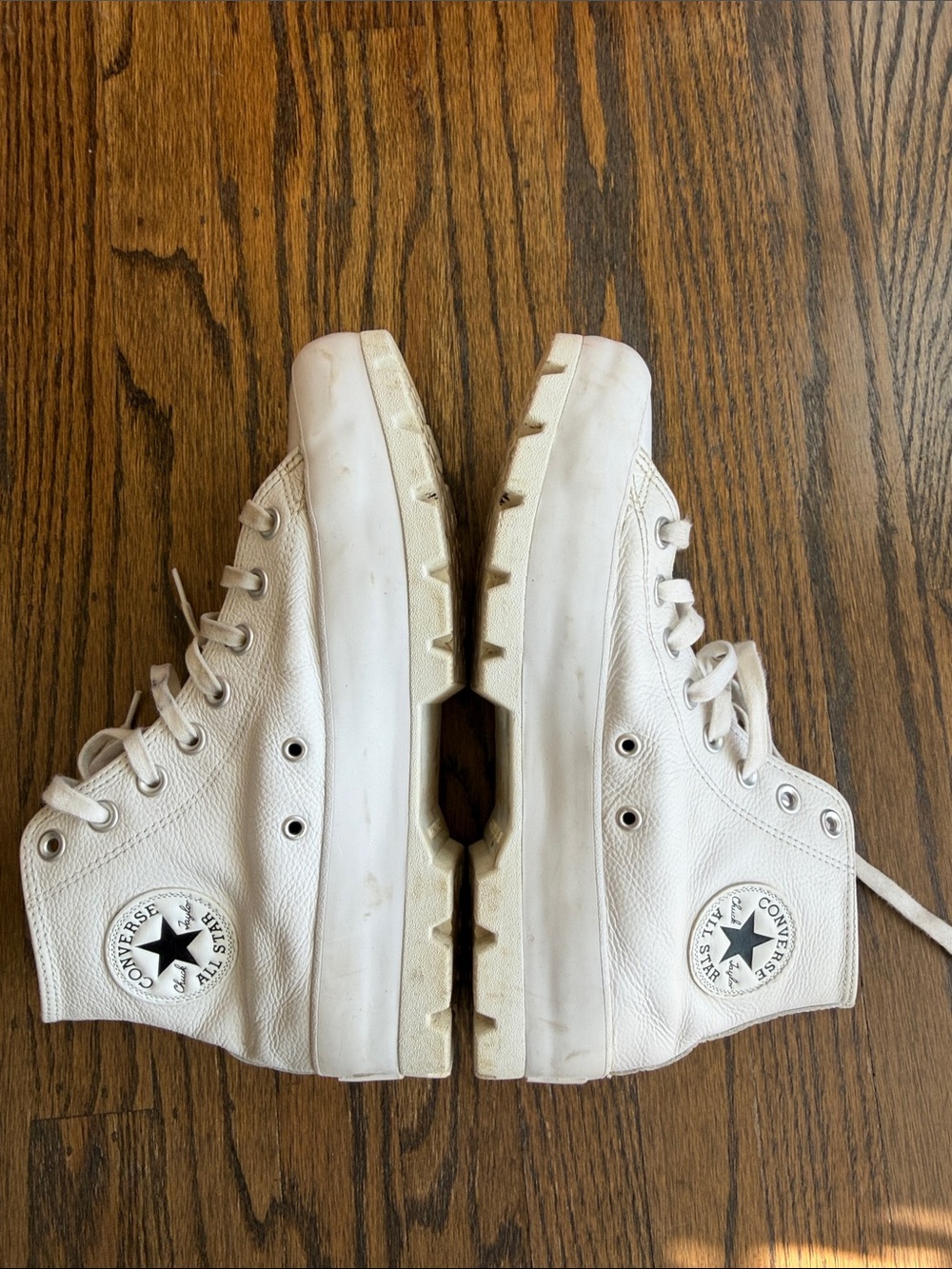 Converse hi top lugged heel white leather 9.5
